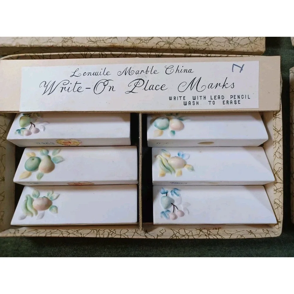 Lenwile‎ Marble China Write-On Place Marks Ardalt Lot Of 2 Sets Of 6